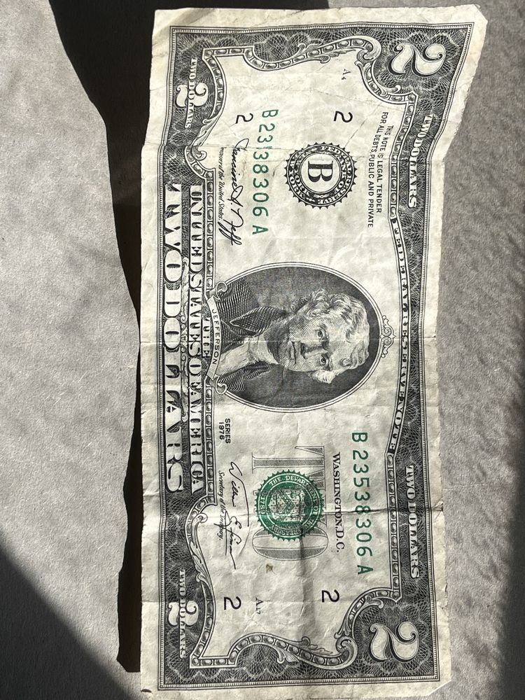 Nota Americana 2 Dólares 1976