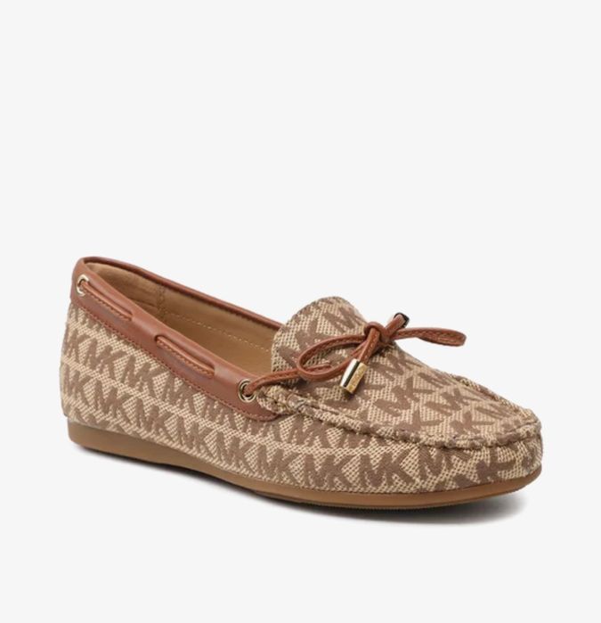 Мокасины лоферы michael kors лого коричневые