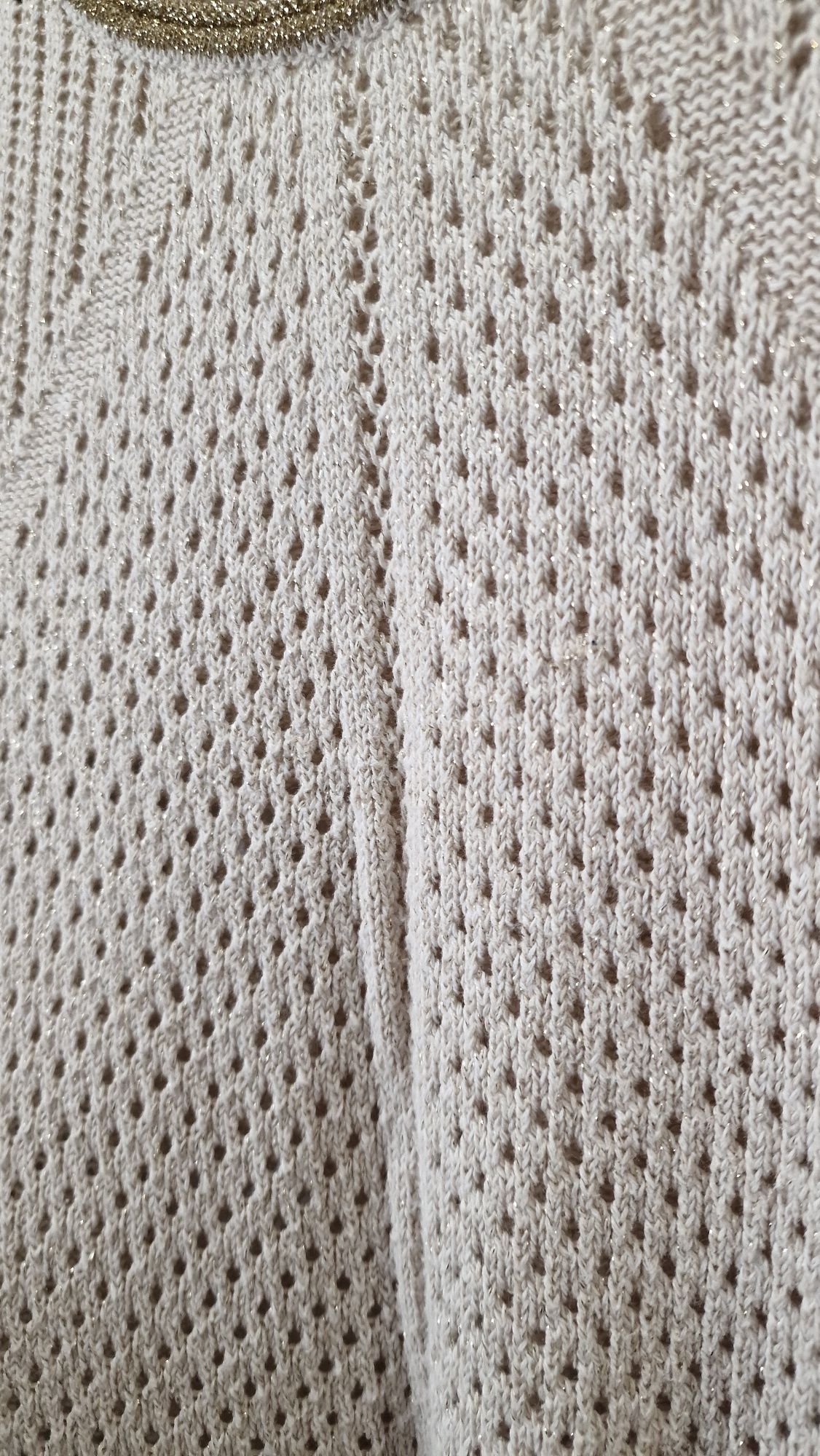 Swetr sweterek Massimo Dutti 40 38 m l ażurowy dzianina nitka złoty
