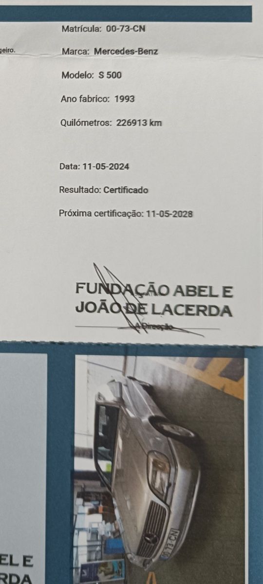 Mercedes S CL500 sec, nacional, clássico certificado