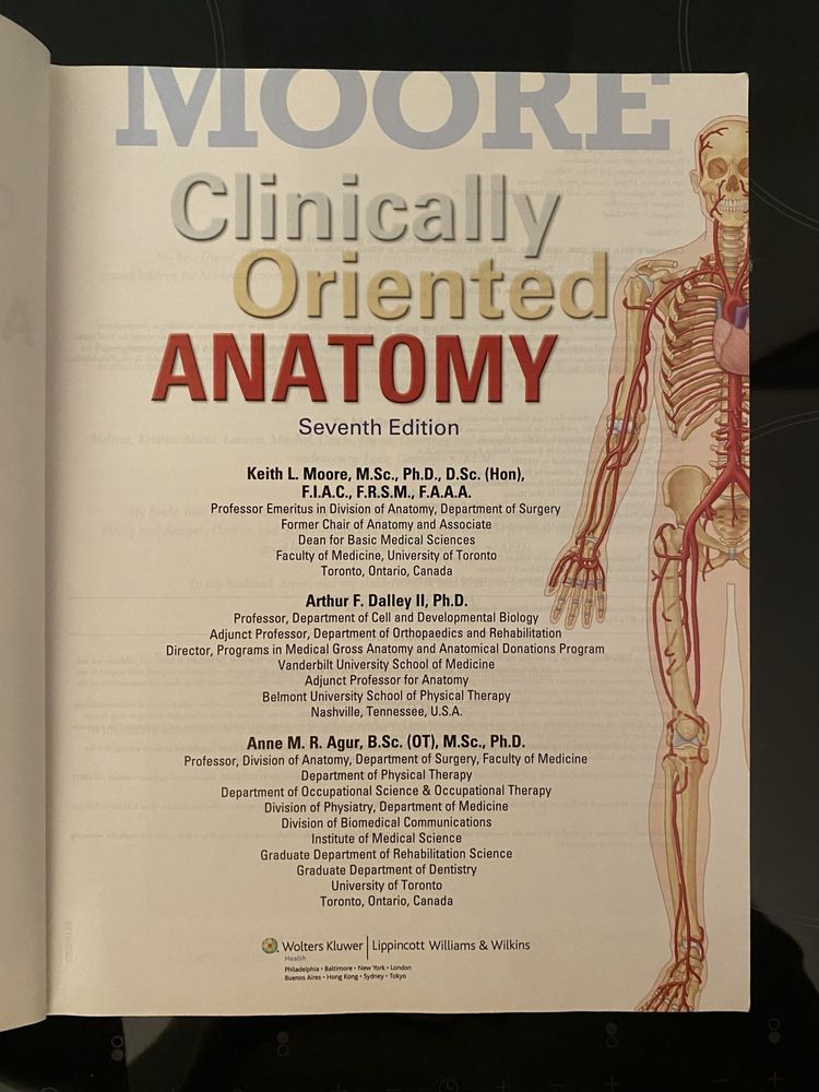 Moore’s Clinically Oriented Anatomy Moor International Editionksiążka