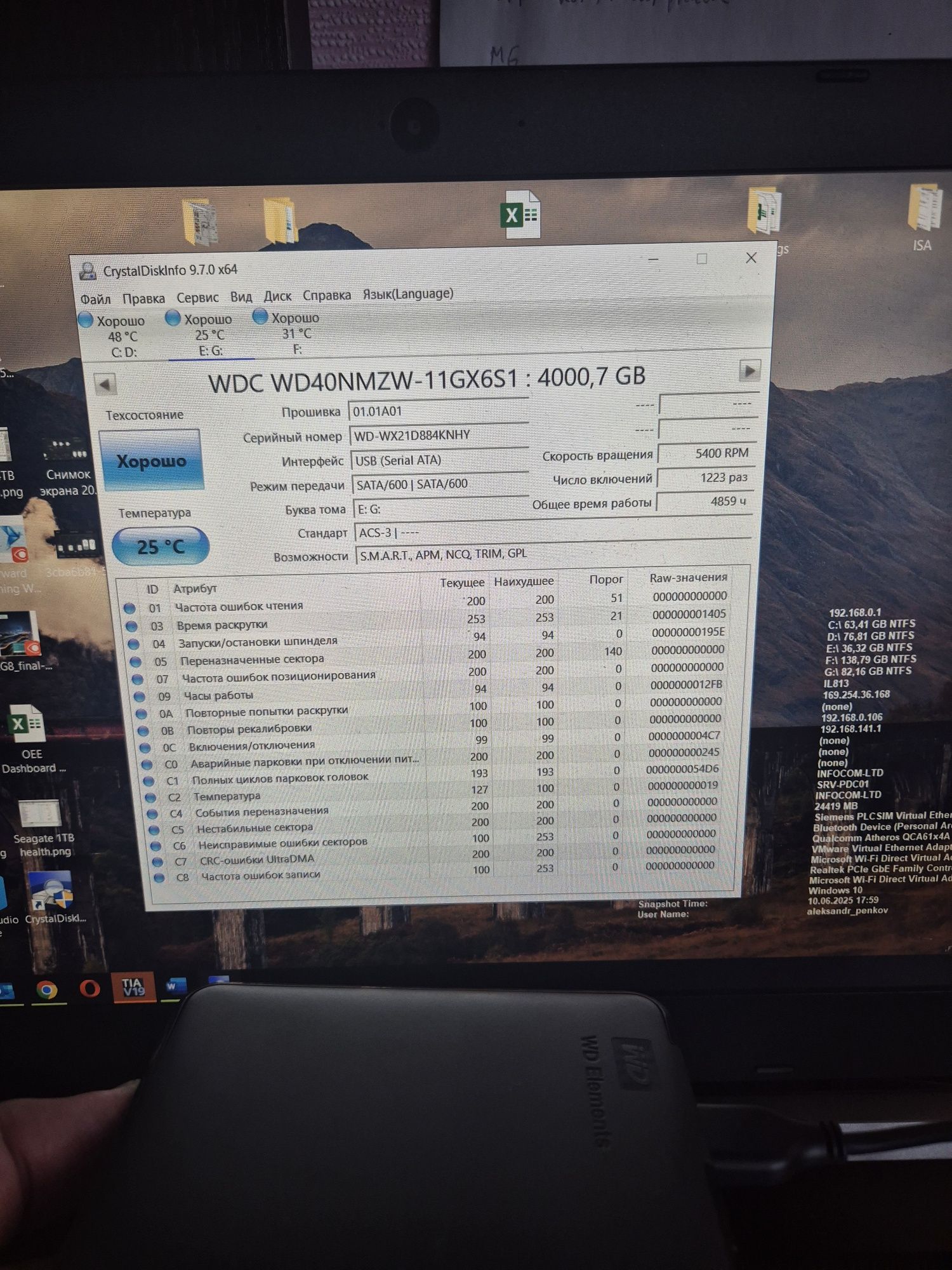 Внешний жесткий диск 2.5" 4TB WD