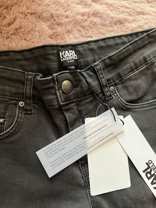 Karl Lagerfeld spodnie jeansowe dżinsy z cyrkoniami r XXS xs slim fit