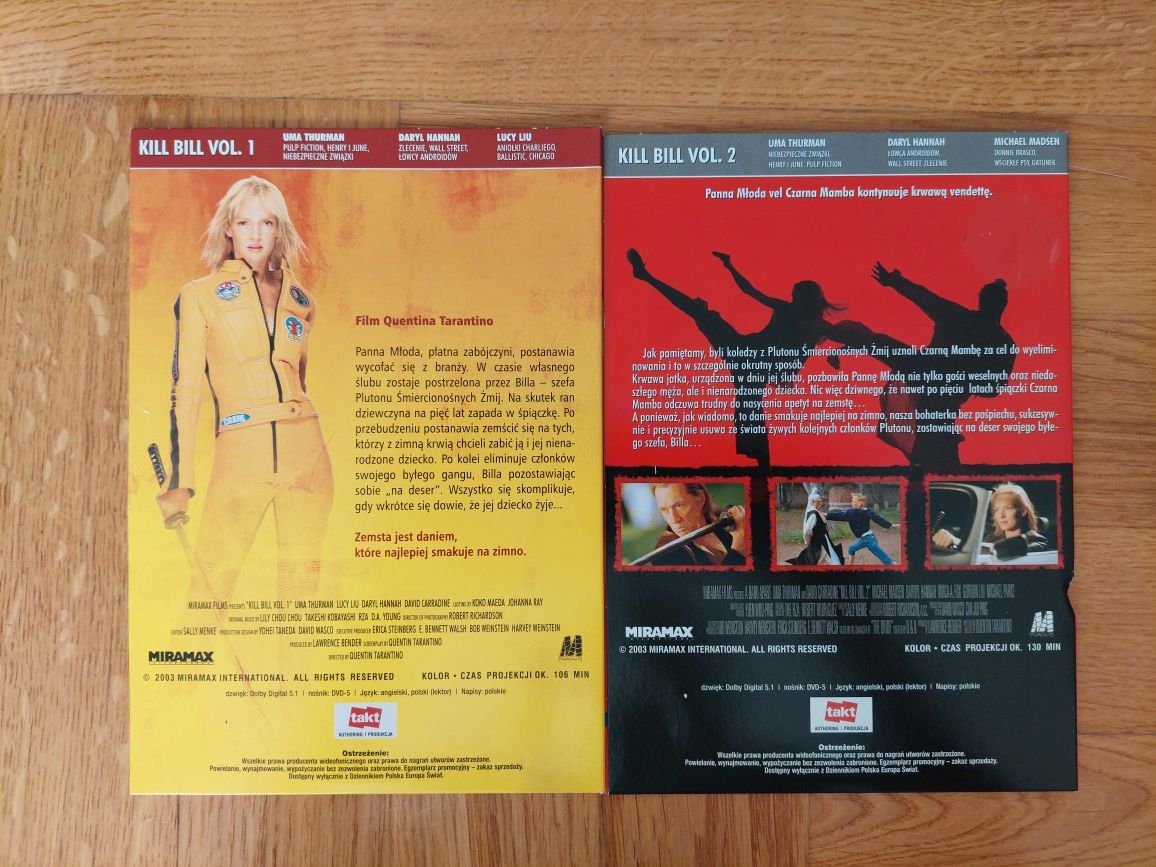 Płyta DVD Kill Bill cześć 1 i 2