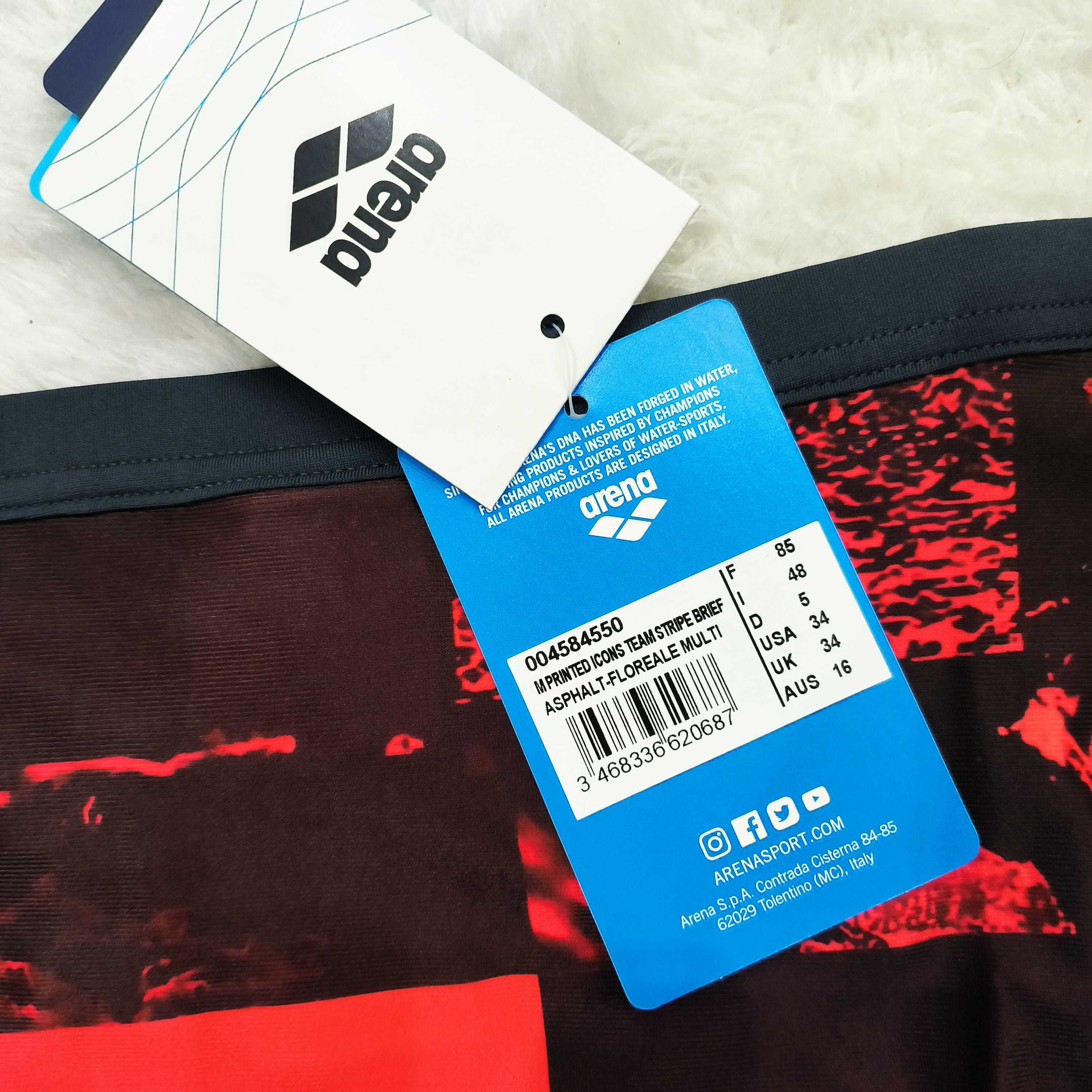 Arena Printed Icons Stripe kąpielówki/slipy męskie 85 UK34 M N483