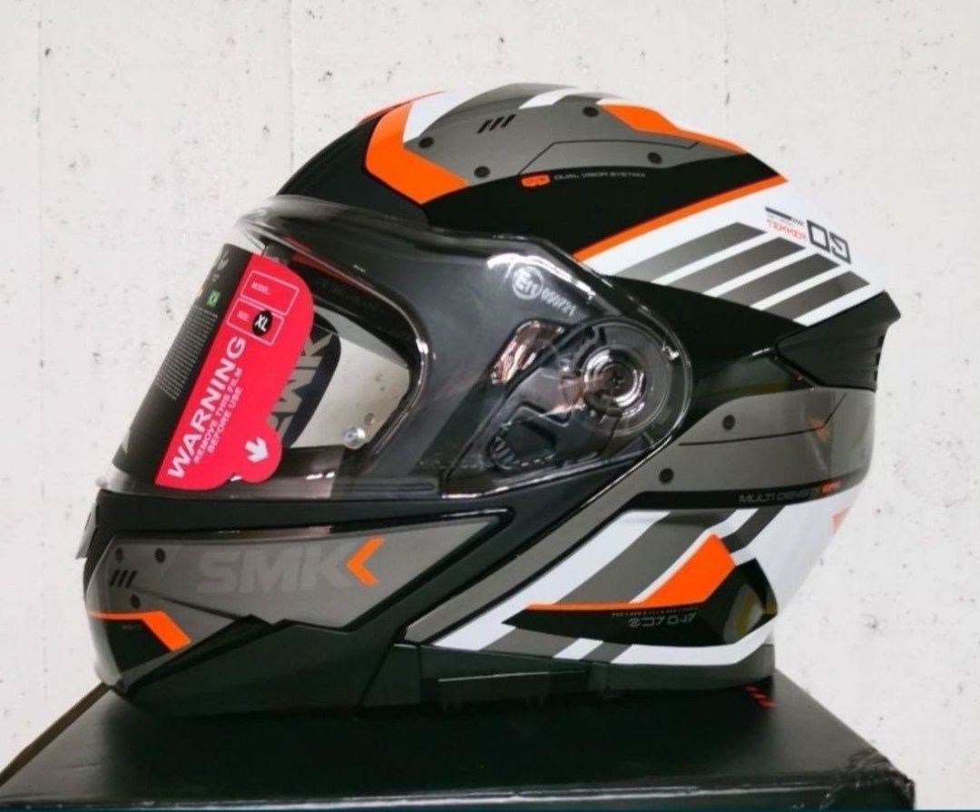 Capacete SMK Tourleader Laranja / Branco ( NOVOS )