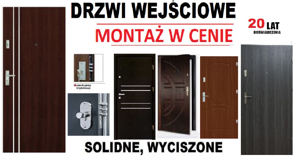 Drzwi z MONTAŻEM, zewnętrzne, WEJŚCIOWE do mieszkania-wewnątrzklatkowe