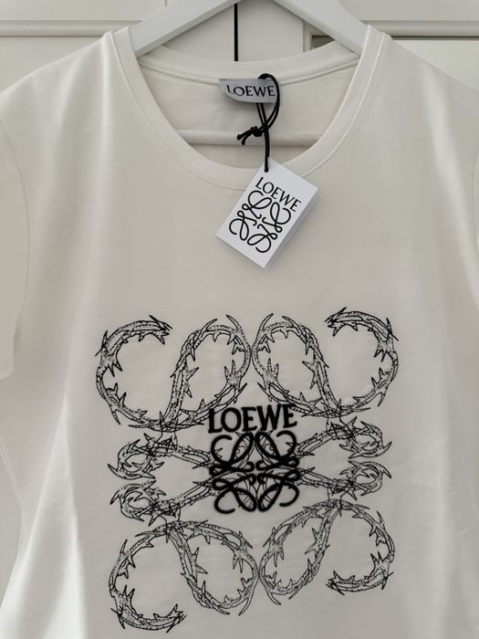 Loewe śliczna biała sukienka z kieszeniami
