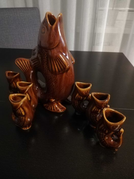 Karafki kamionkowe ryby itp. PRL