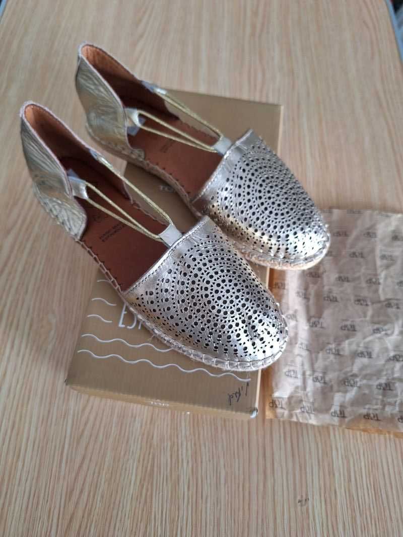 Sapatos em pele, feitos à mão, marca Espadrilles - Nº 37. Novos