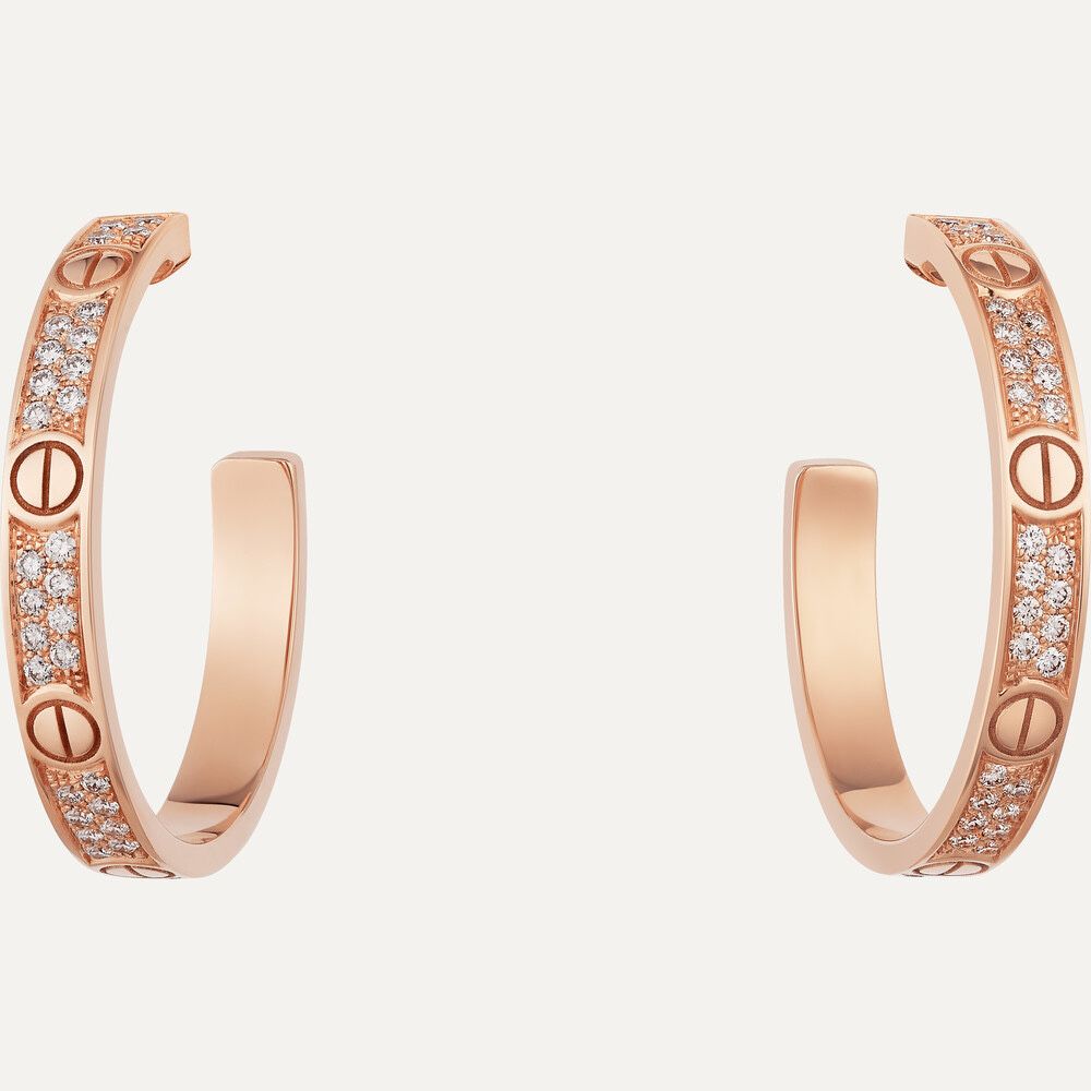 Золотые серьги Cartier Love с бриллиантами 0.48 карат.