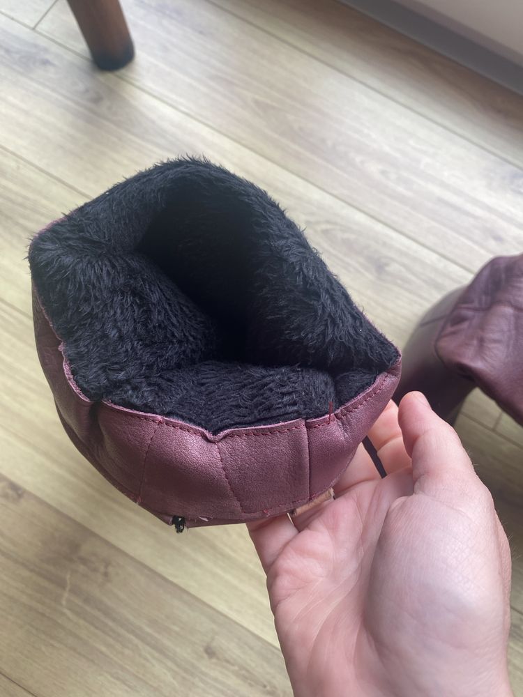 Botas impermeaveis bordeaux com pêlo interior