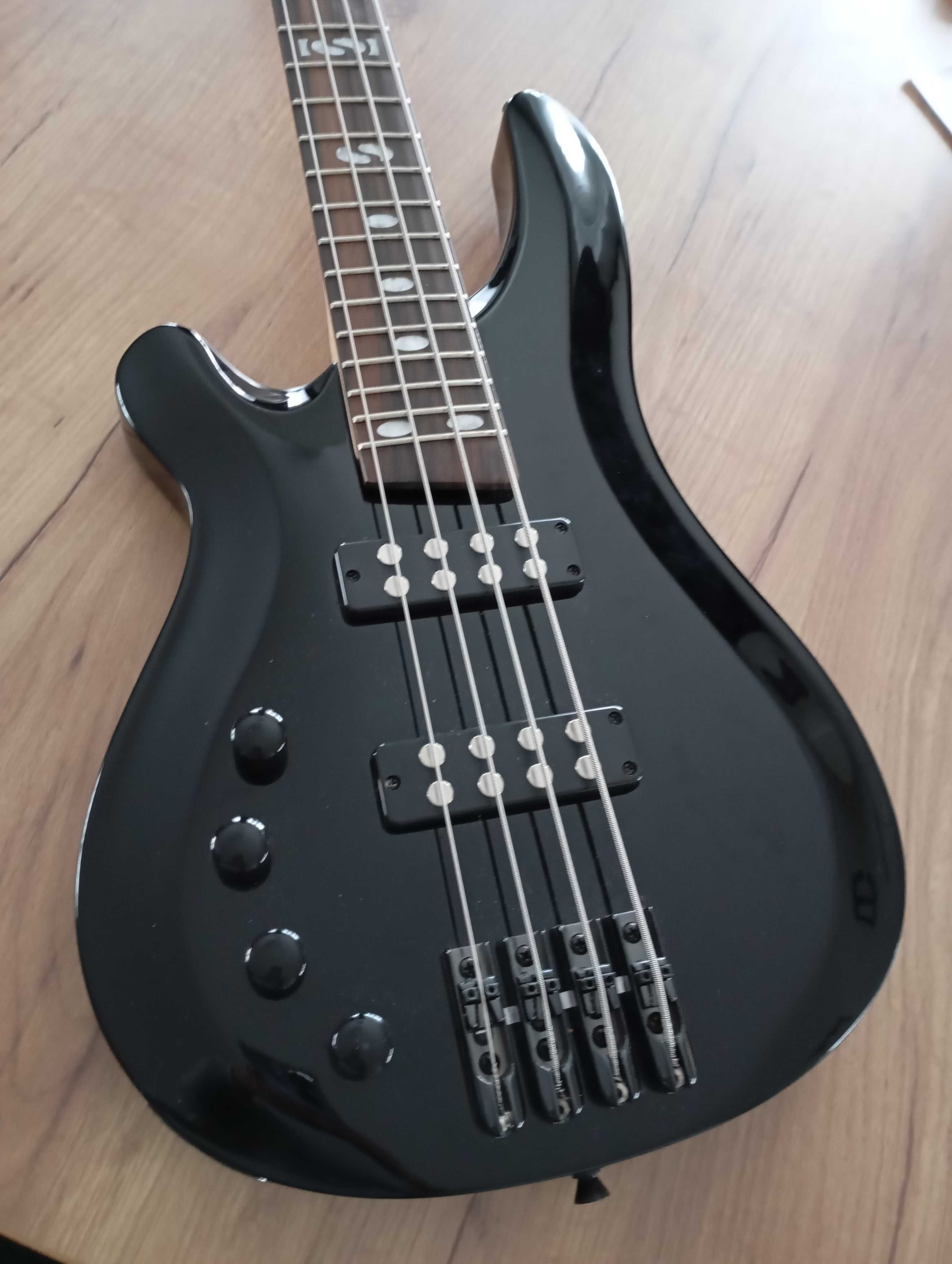 Gitara basowa Harley Benton B-450 BK Czarna, Leworęczna