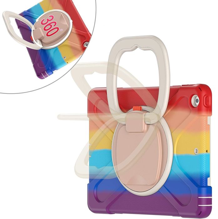 Etui do iPad 9/8/7 10.2” Pancerne z Obrotową Podstawką Kolorowe