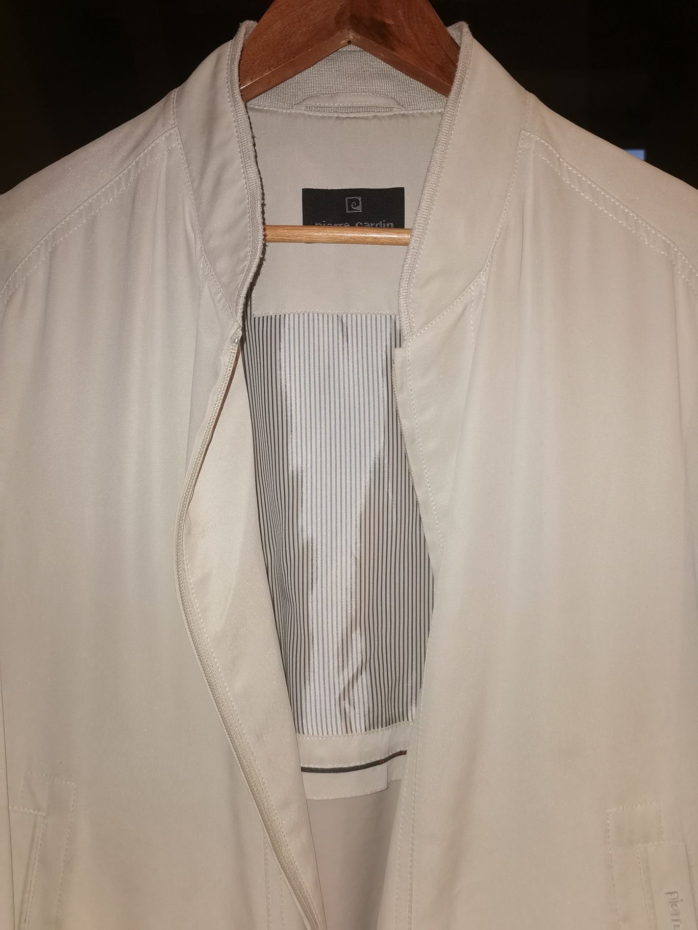 Pierre Cardin L/XL beżowa kurtka bomberka jedwab 100 %