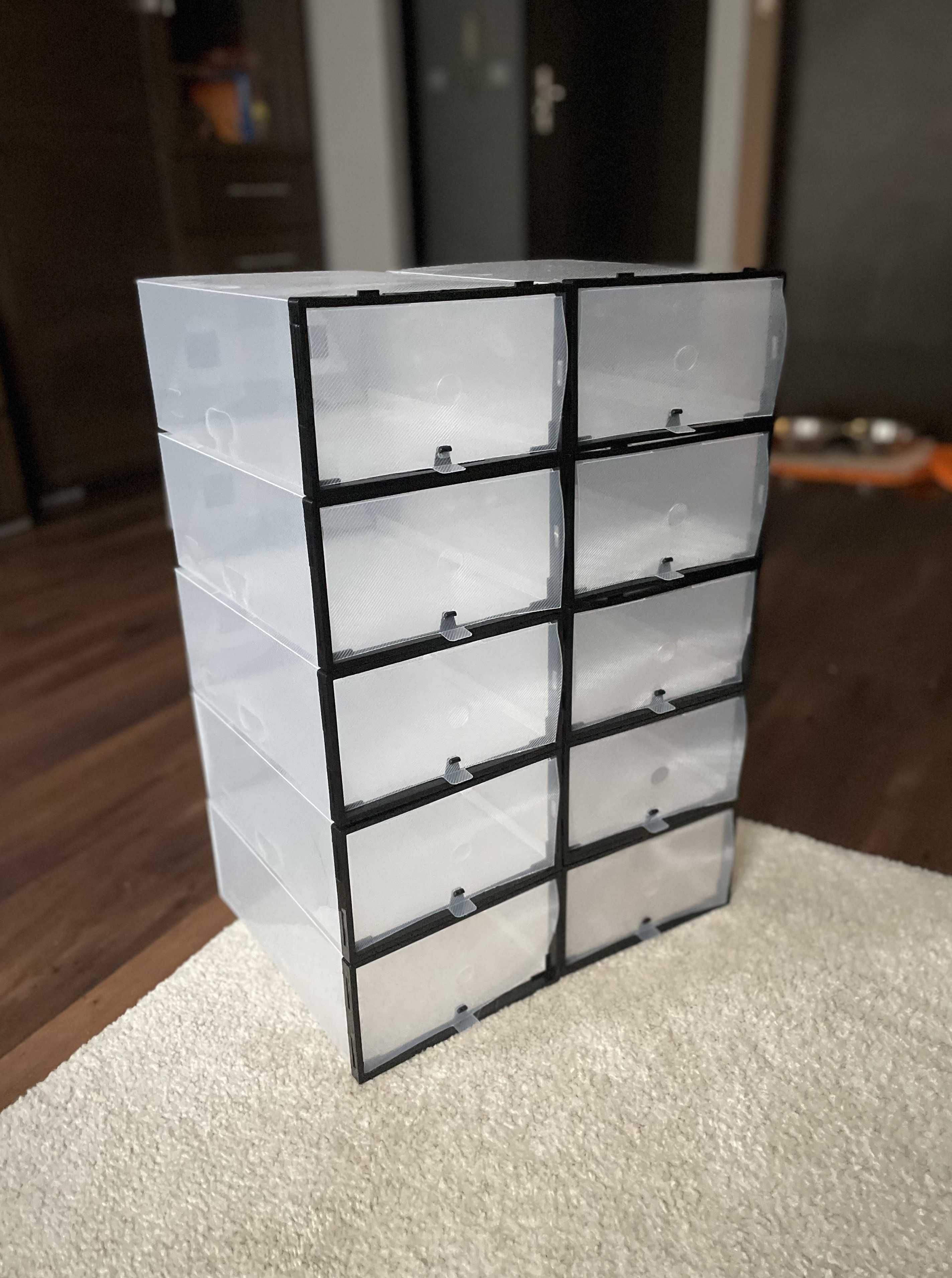 Zestaw 10 x pudełko na buty organizer box na obuwie pojemnik do szafy
