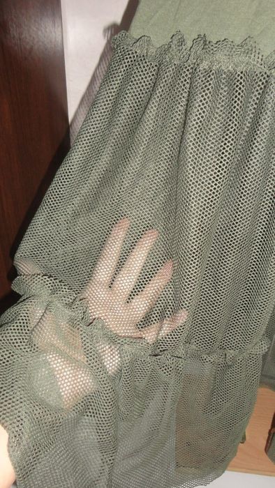 Maxi sukienka Reserved roz.S-M-L khaki , siatka,nowa