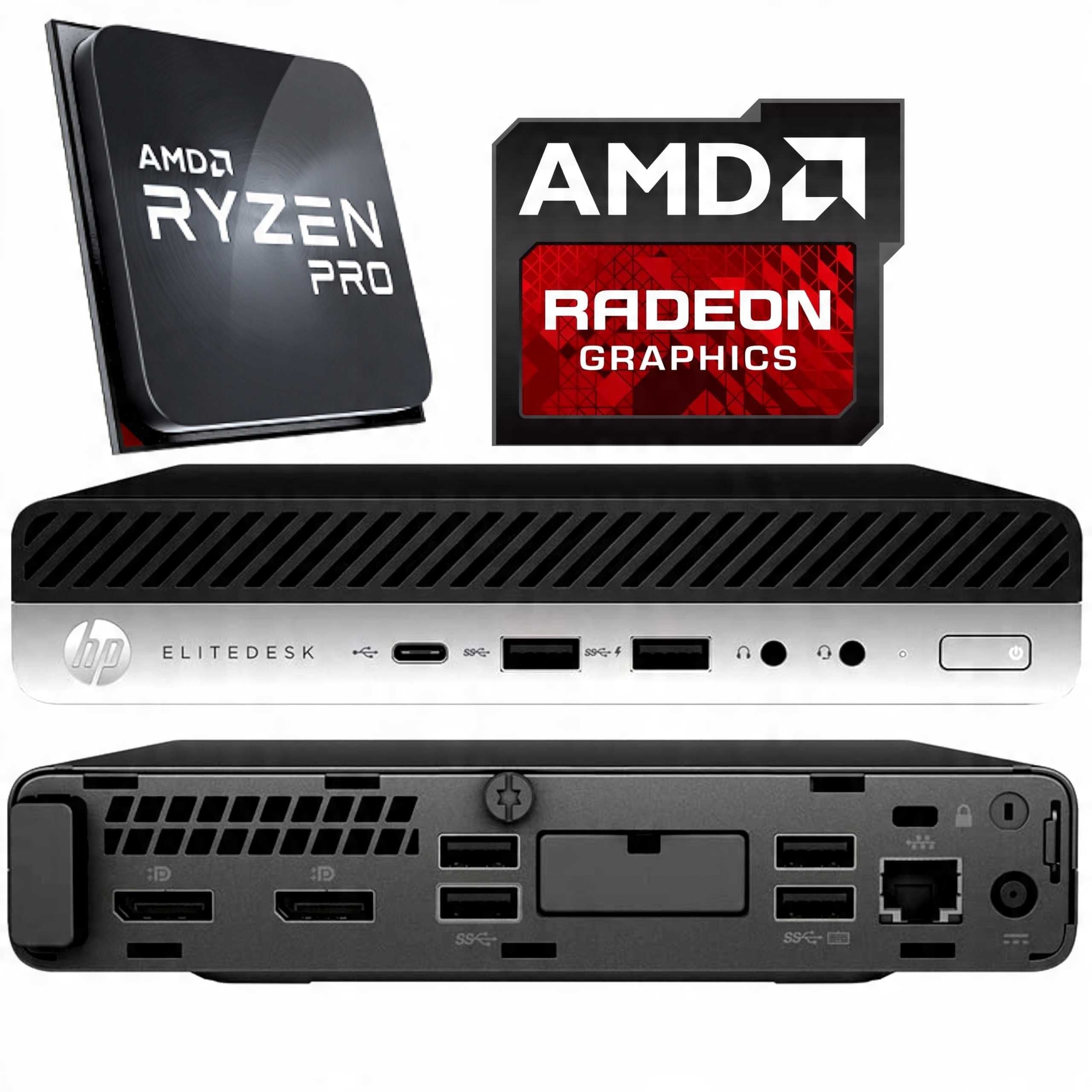 Mini PC komputer HP 705 G4 Ryzen 5 8GB 256SSD Radeon DisplayPort RS232