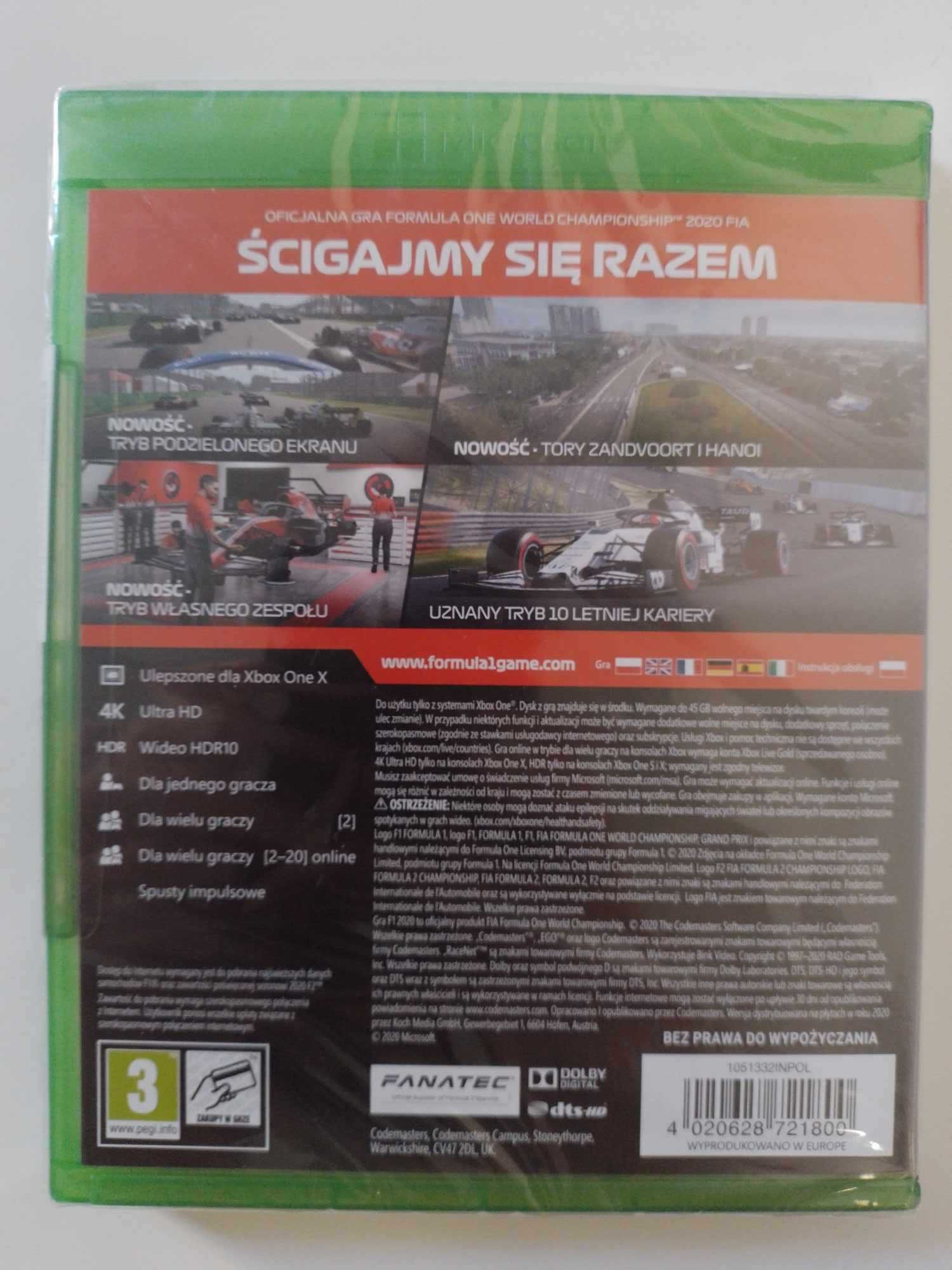 NOWA F1 2020 Xbox One Polska wersja