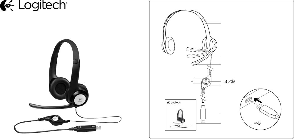 Słuchawki Logitech H390 z mikrofonem nowe, stan idealny