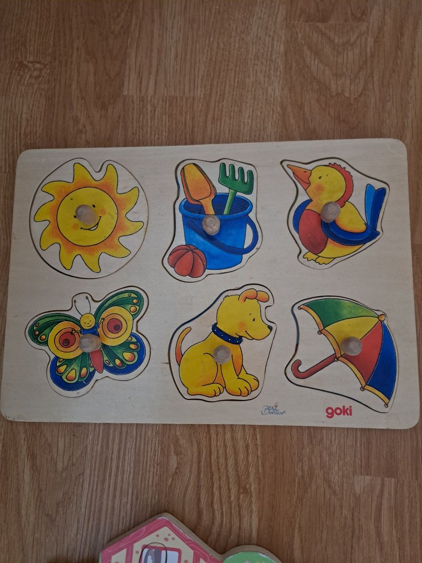 Zabawki edukacyjne puzzle drewniane Goki