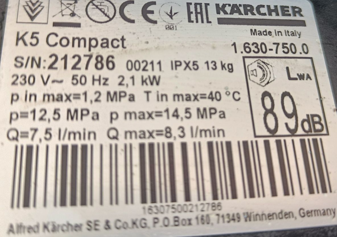 Karcher myjka K5 Compact 145bar kompletna sprawnaT Racer ładny