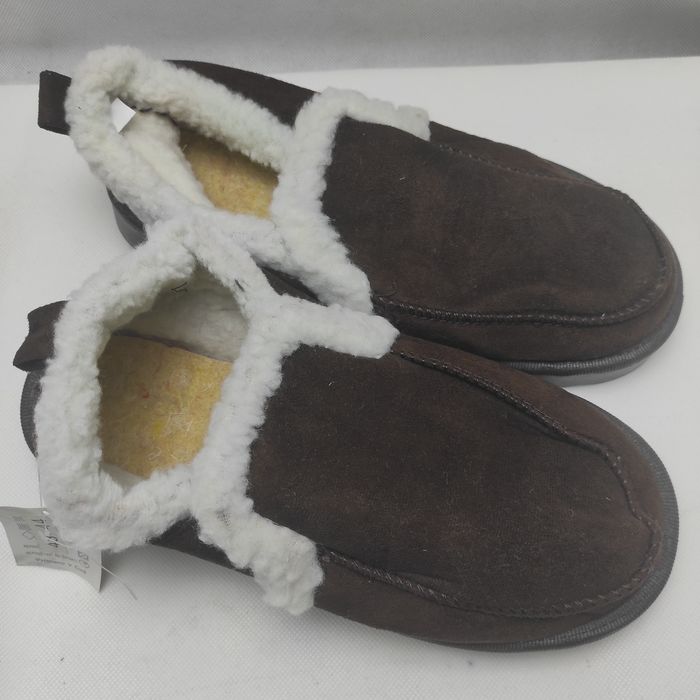 Kapcie męskie ocieplane rozmiar 42, wkładka 26 cm, brąz