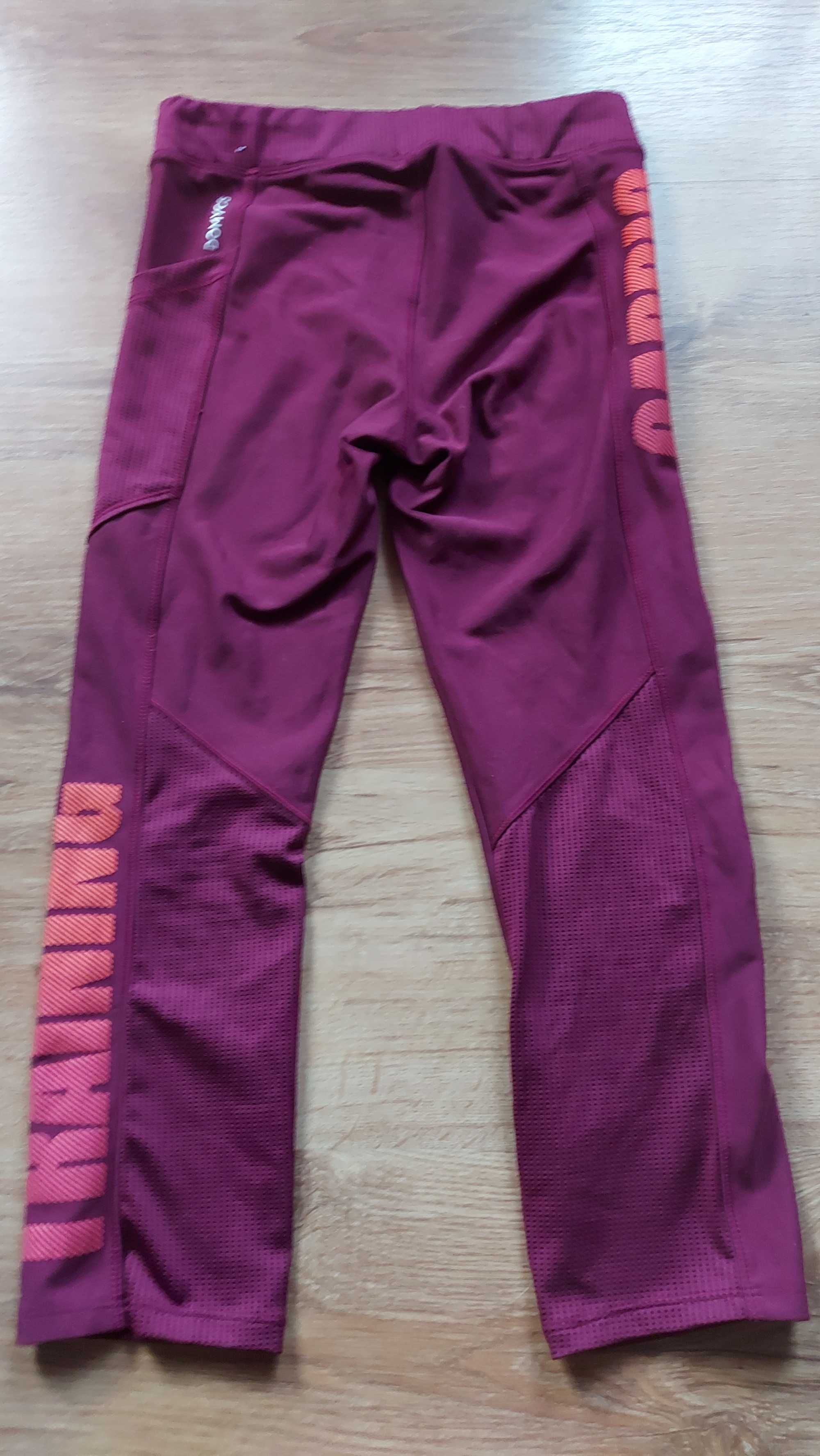 Legginsy Fitness Domyos fioletowe 3/4