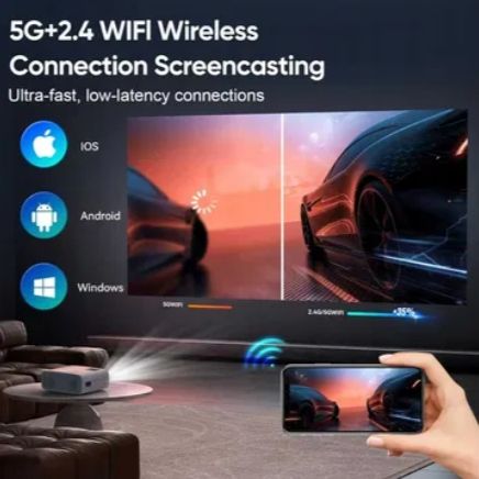 AKATUO XR21 Projektor 4K 15000l 1080p 5G WiFi Bluetooth zoom