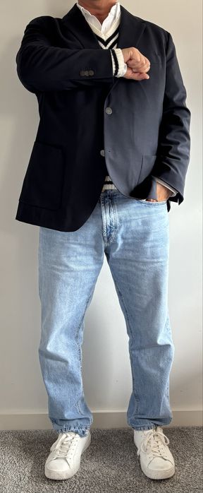 Blazer Navy Massimo Dutti 54 com botões metálicos