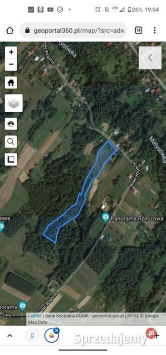 Działka rolno-budowlana 1,5 ha – ul. Nowe Wzgórze, os.Matysówka (Rzesz