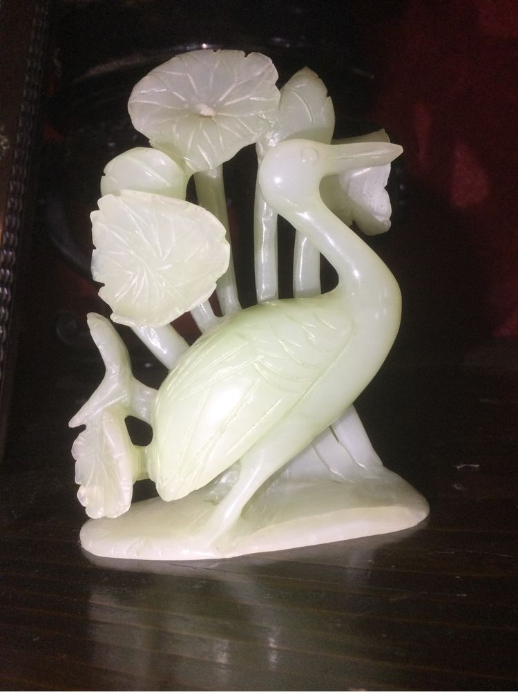 Escultura Chinesa jade Branco Imperial 12 cm séc XIX China