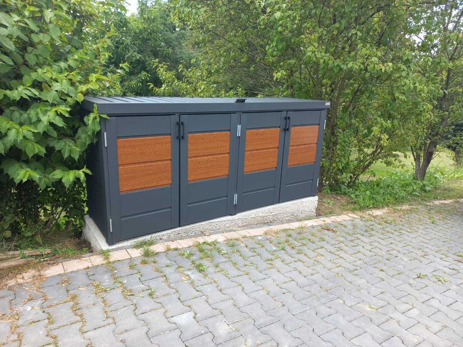 Zabudowa Koszy Na Śmieci Wiata Śmietnikowa 235X65X110 Cm 4X120L Nb220