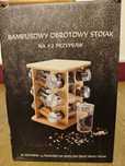 Stojak bambusowy obrotowy na przyprawy nowy