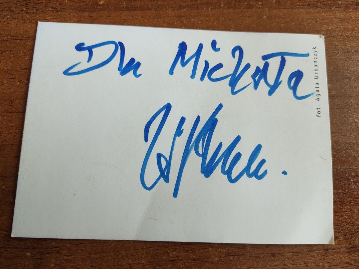 Autograf, podpis Wojciech Piotr Mann z dedykacją Michał TV Kolekcja