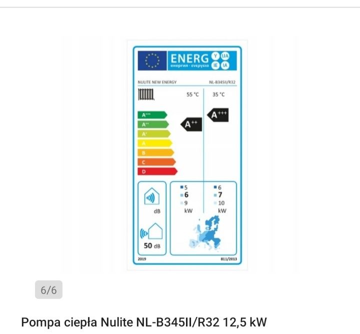 Pompa ciepła nulite 12,5KW NL-B345II/R32