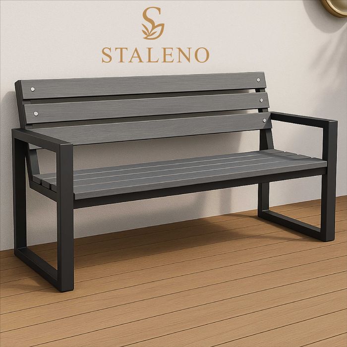 Zestaw loftowy PREMIUM • 2 ławki + stół • ręczna robota • steal + wood