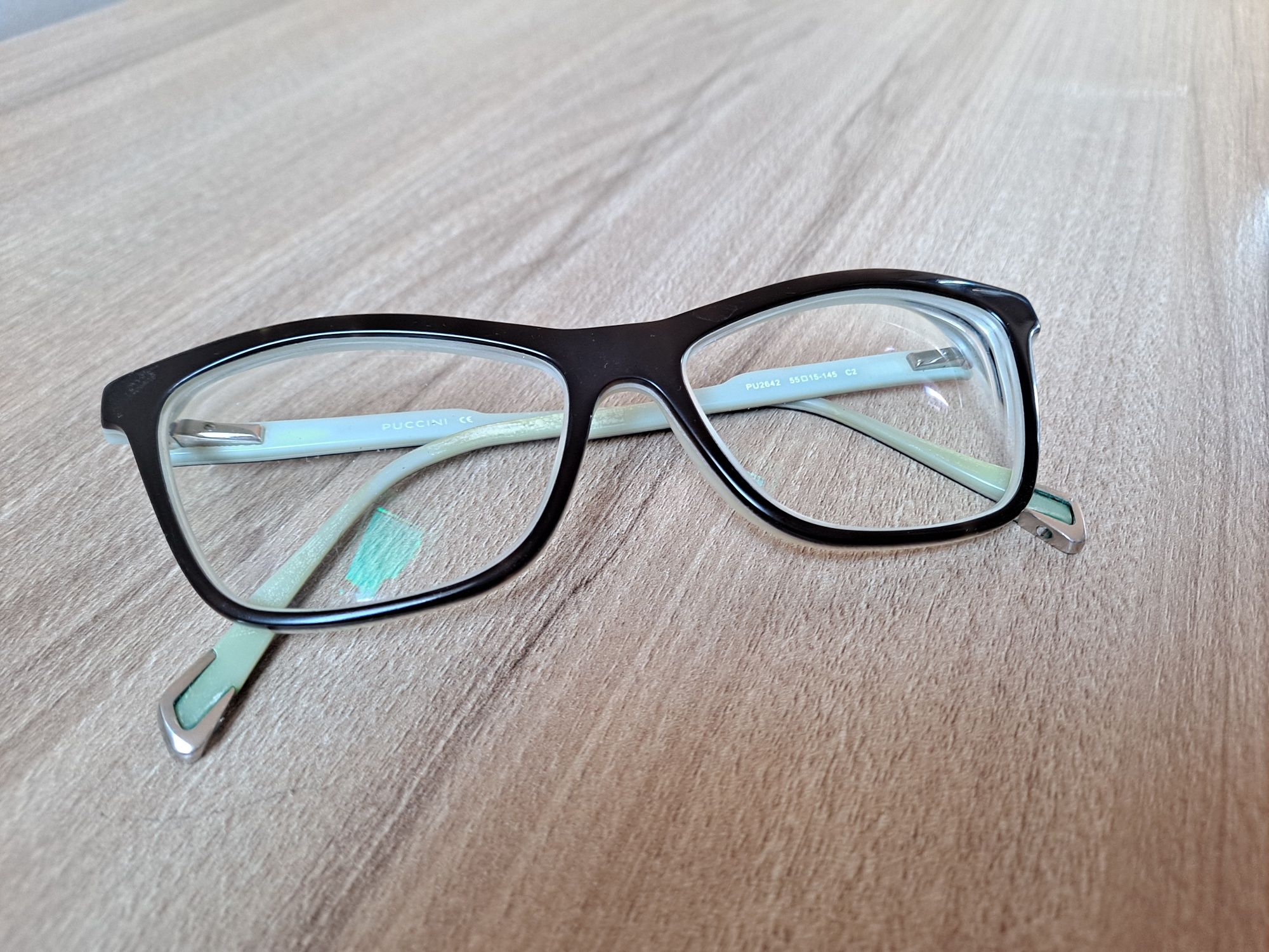 Okulary Puccini oprawki czarne plastikowe nerdy kocie