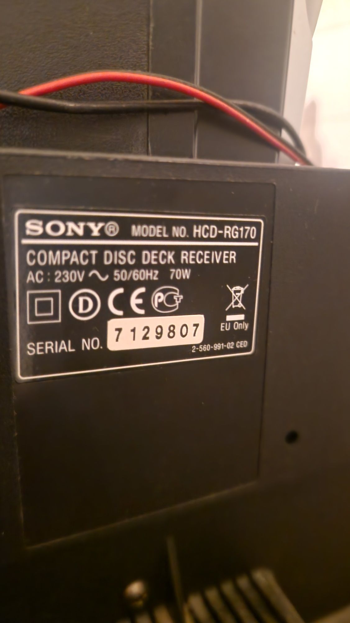 Wieża Sony HCD-RG170 plus kolumny