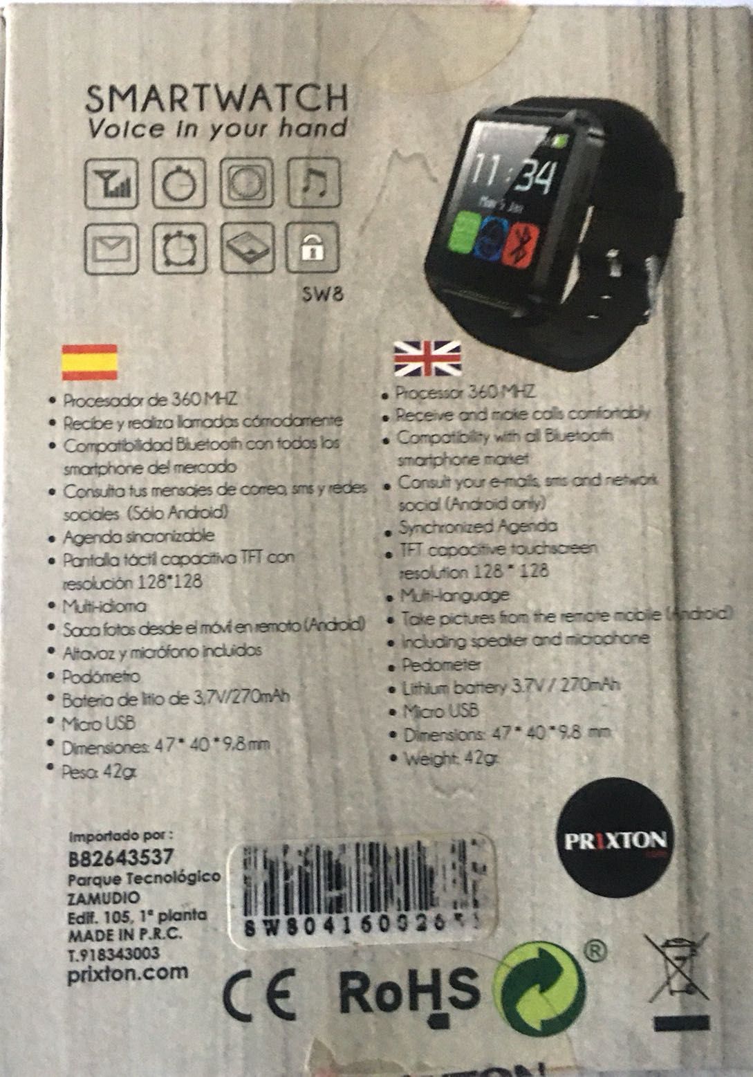 Relógio Marca Smartwatch Prixton