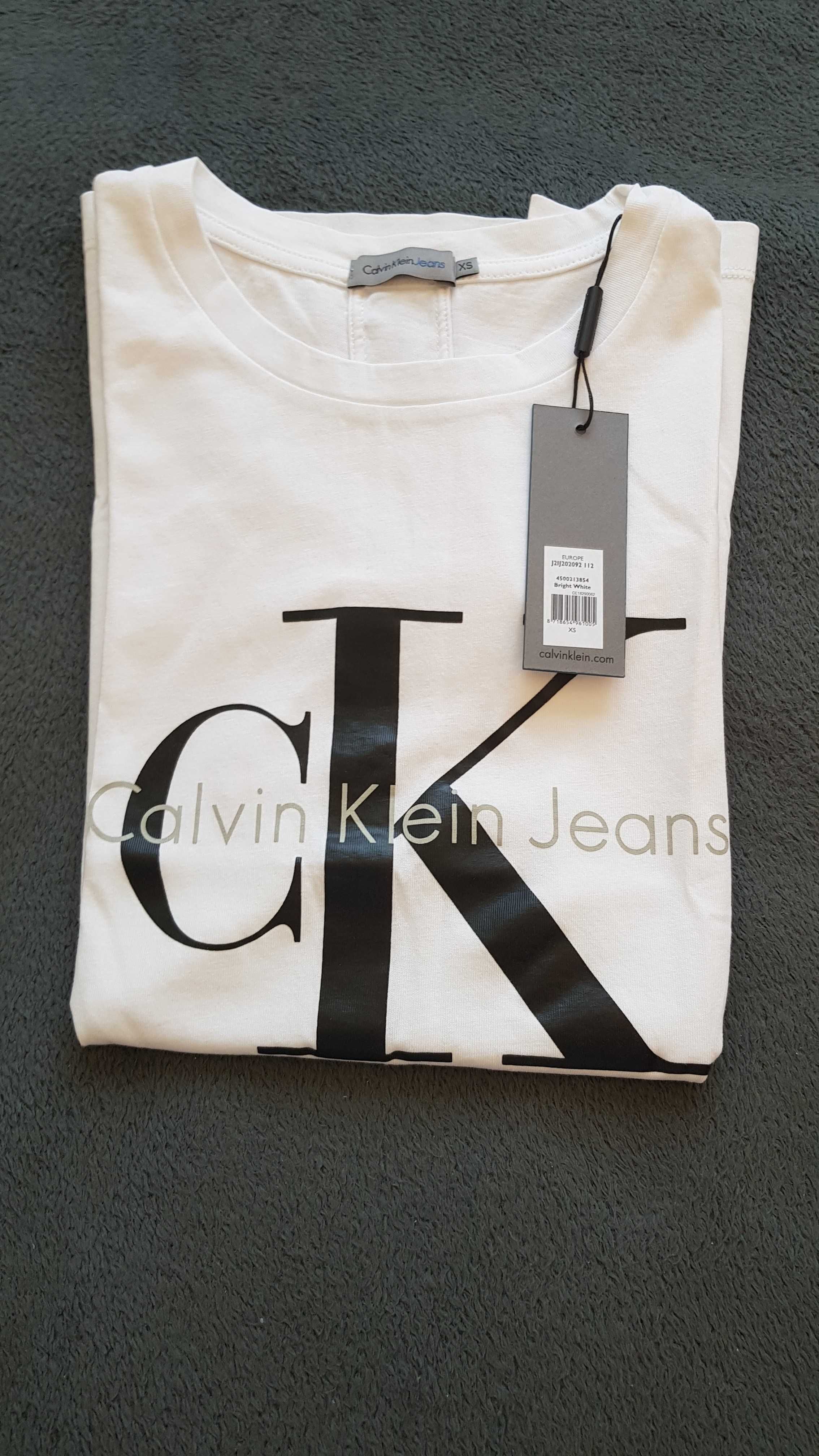 XS CK Calvin Klein Jeans t-shirt biały nowy z metką