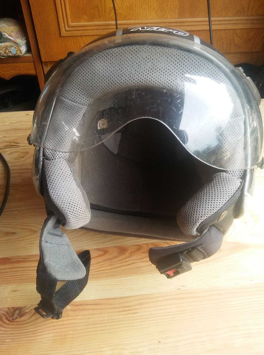 Kask motocyklowy chopper harley z szybką - pilotka M - L