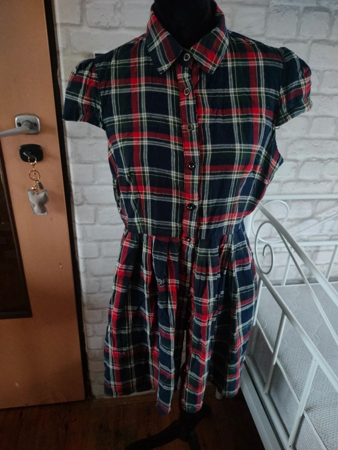 Bawełniana sukienka w kratkę