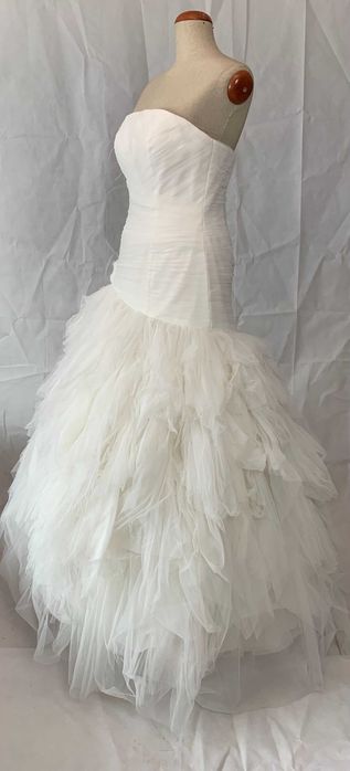 Nowa Suknia ślubna 38 Syrena falbany outlet rybka falbany vintage wady