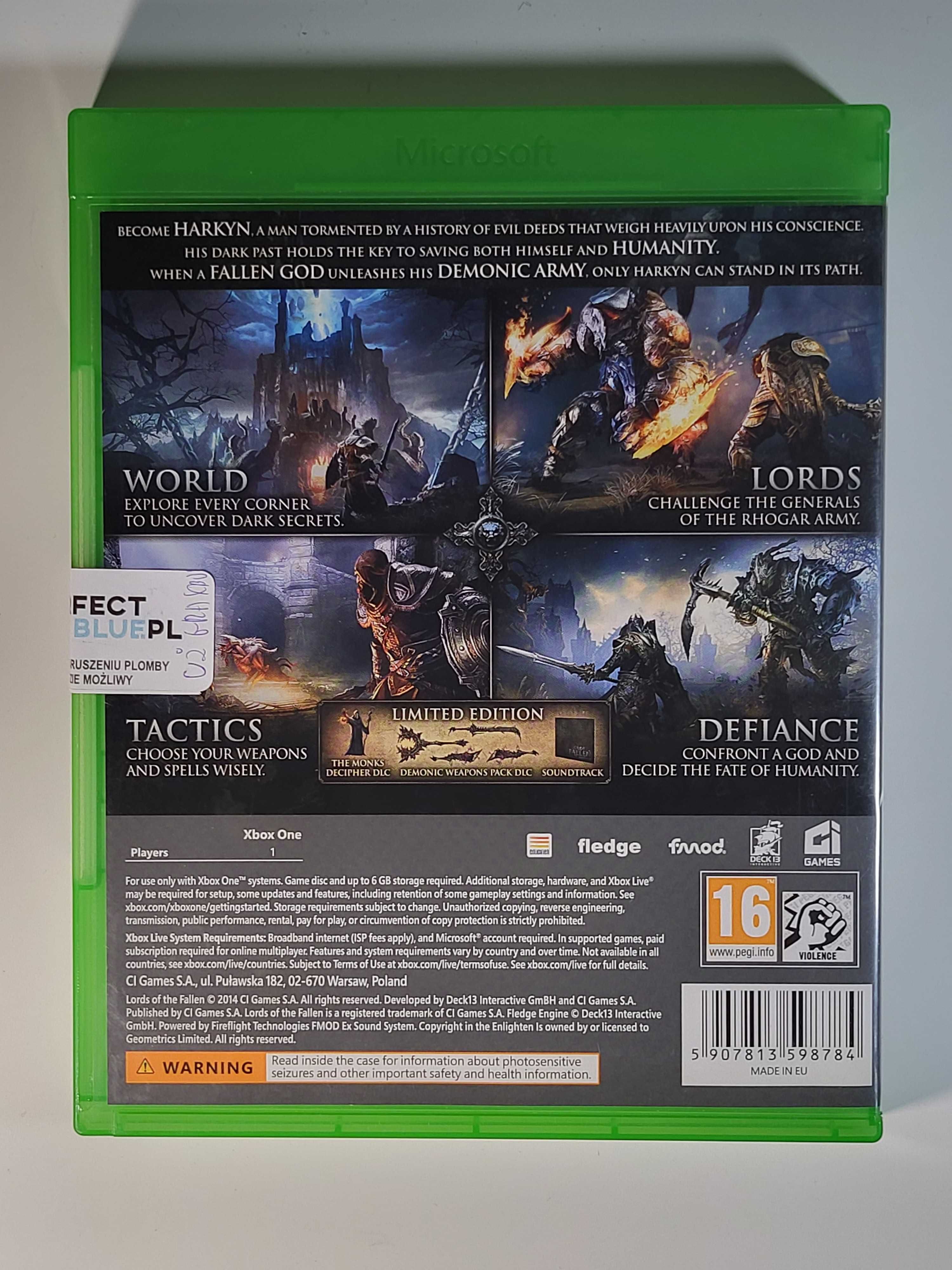Lords of the Fallen / Xbox One / Napisy PL / Perfect Blue / Mokotów