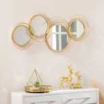 Conjunto de 4 Espelhos de Parede Belle com efeito 3D Dourado