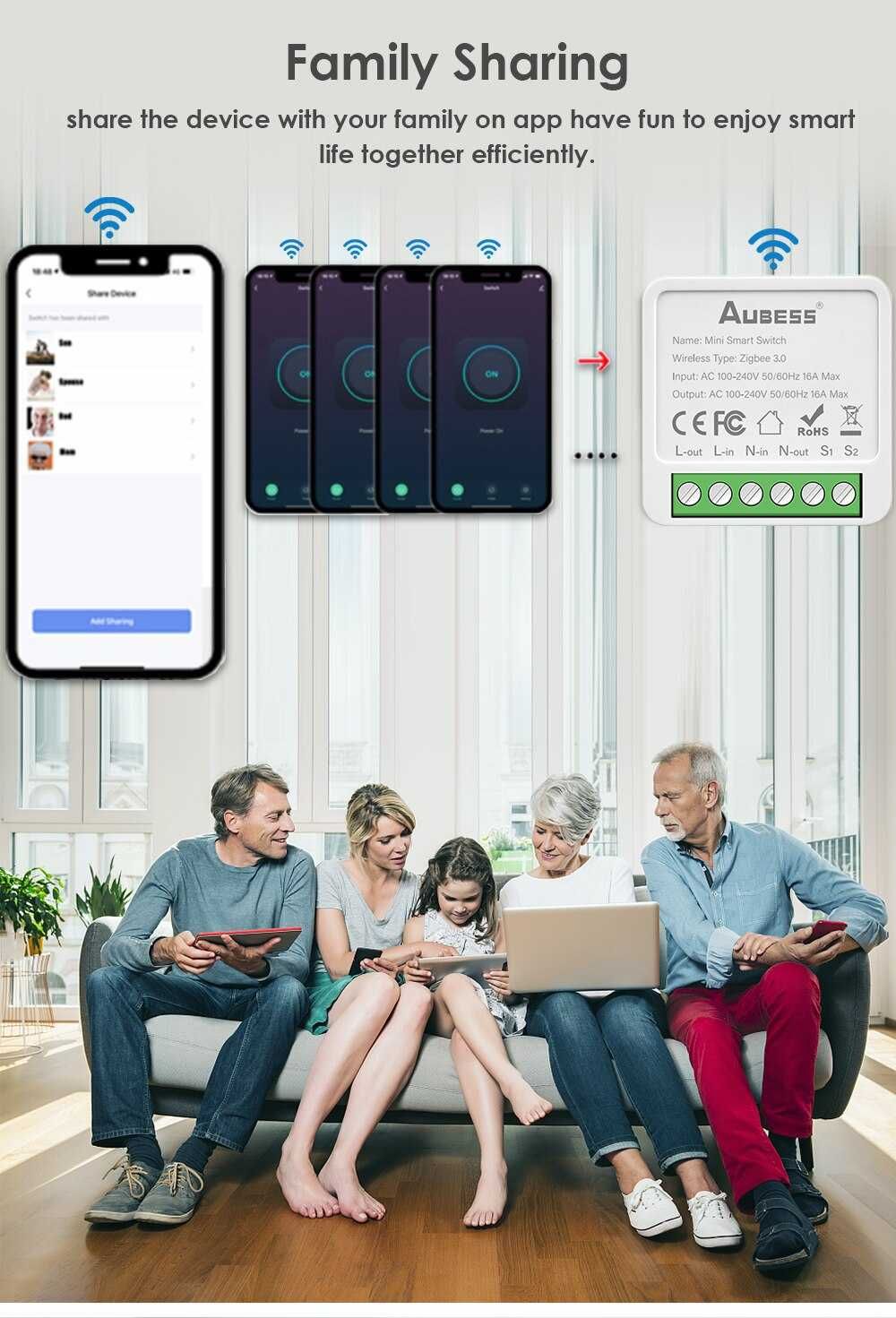 Włącznik światła dopuszkowy ZigBee 3.0 TUYA Home Assistant