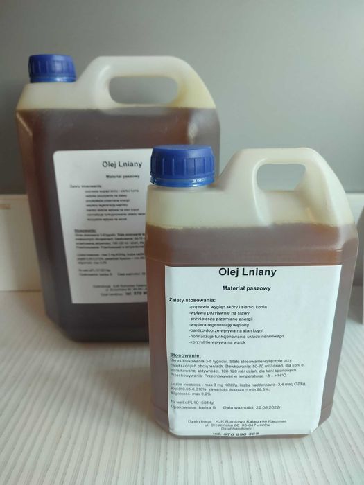 Olej Lniany surowy 5 l bez dodatków / świeży