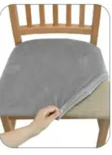 Szare pokrowce na krzesła, 4 sztuki
