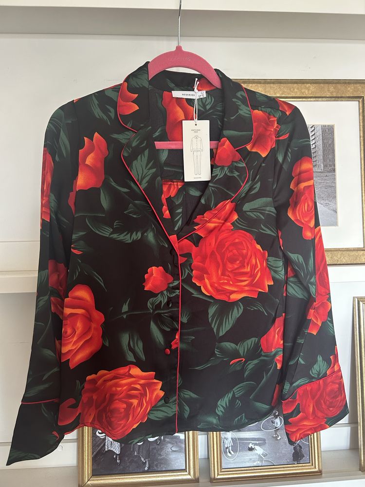 Koszula Reserved w róże S 36 Bluzka w czerwone kwiaty